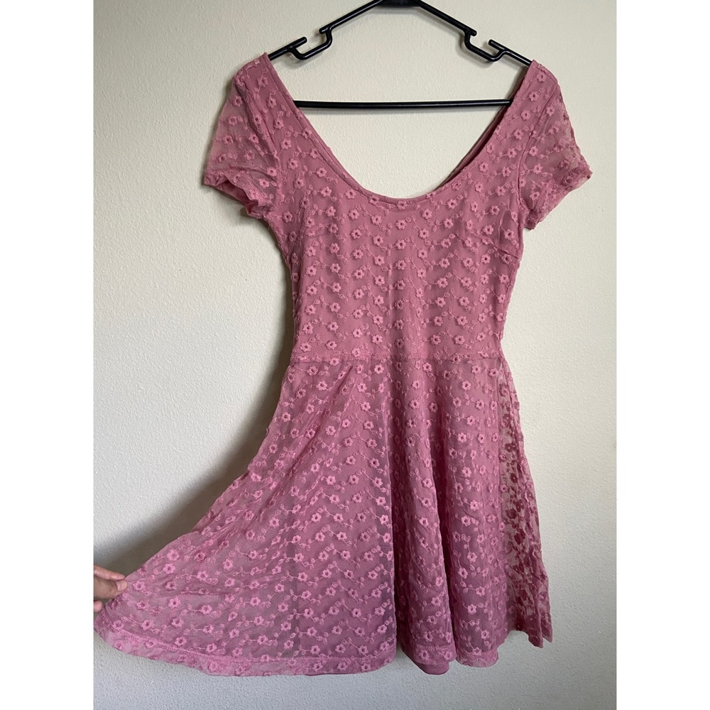 Pink blush lace skater dress 💖